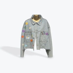 Floral Embroidered Denim Jacket